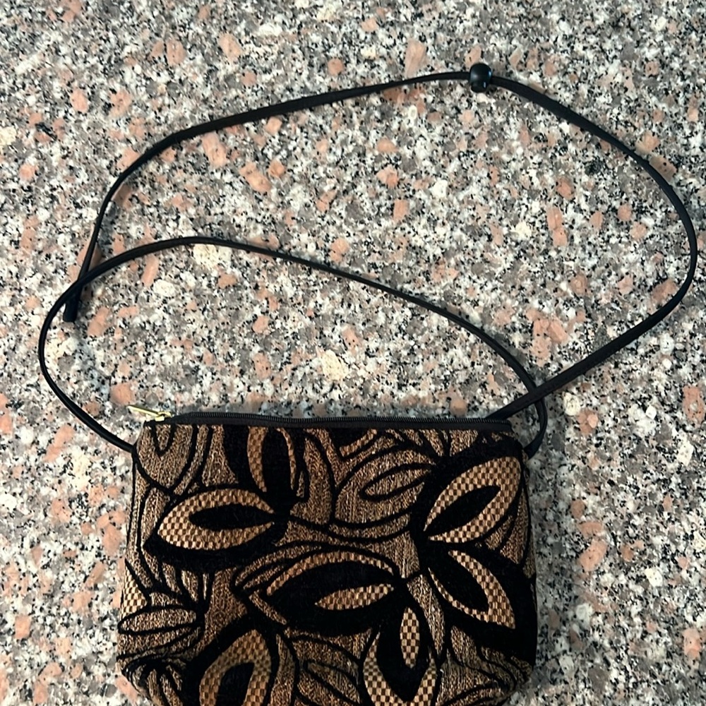 Danny K Flower Print Adjustable Shoulder Purse